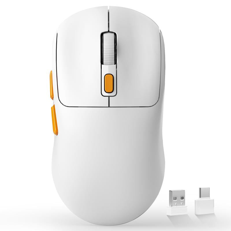 Uiosmuph G01 Wireless Mouse USB C Rechargeable Ergonomic Computer Mouse, 2.4Ghz Optical with USB Receiver & Type C Adapter for Laptop