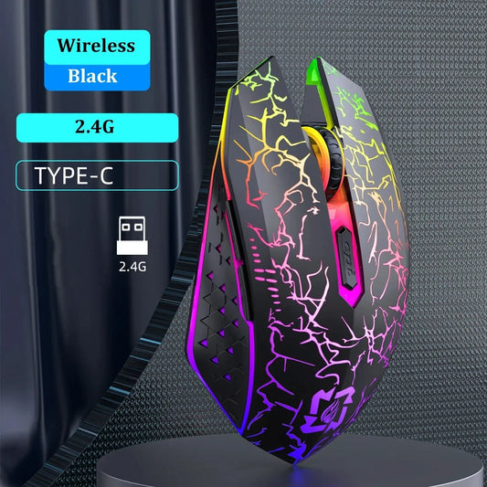 Bluetooth 5.2 Wireless Mouse RGB Gaming Mouse Silent Mouse Rechargeable Mouse Ergonomic 1600DPI Mouse Mice for PC Laptop Macbook