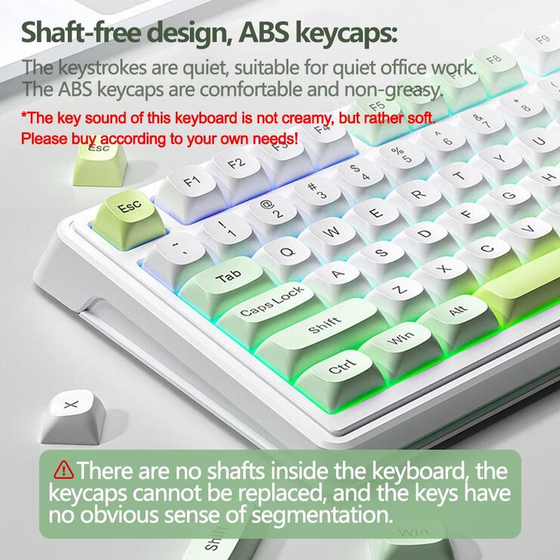 AULA F3099 Three-Mode Wireless Gaming Keyboard, 99-Key Layout, Cool RGB Lighting Effects, Multi-Function Knobs, Ergonomic Design Colorful Design Keyboard, Compatible with Computers, Notebooks