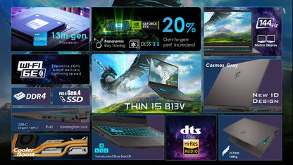 Thin 15.6 Inch FHD 144Hz Gaming Laptop Intel Core I5-13420H NVIDIA Geforce RTX 4060 - 16GB DDR4 512GB SSD Gray (2025)