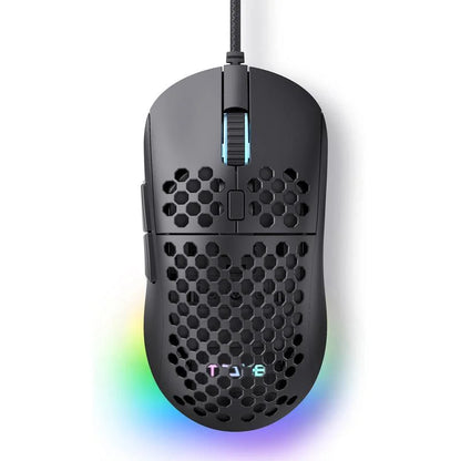 Ultralight Honeycomb Gaming Mouse - Ergonomic Design, Adjustable DPI (200-16000), 7 Programmable Buttons, RGB Lighting