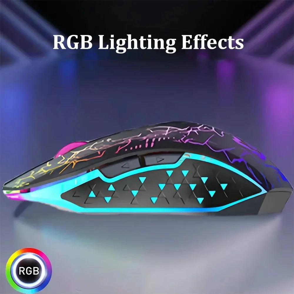 Bluetooth 5.2 Wireless Mouse RGB Gaming Mouse Silent Mouse Rechargeable Mouse Ergonomic 1600DPI Mouse Mice for PC Laptop Macbook