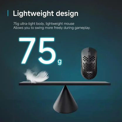 Ultralight Honeycomb Gaming Mouse - Ergonomic Design, Adjustable DPI (200-16000), 7 Programmable Buttons, RGB Lighting