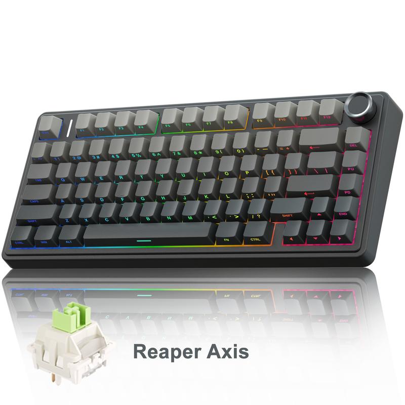 OFFICIAL AULA F75 Pro Wireless Mechanical Keyboard, 75% Hot-Swappable, USB Charging, RGB Backlight, PBT Side-Printed Keycaps, Gaming Keyboard, Office, Multimedia Scroll Wheel, Creamy Keyboards Office Accessories Pc Accessories Fathersdaygift