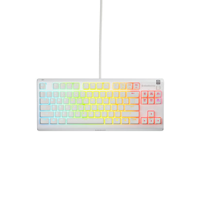Apex 3 TKL RGB Wired Gaming Keyboard — Water and Dust Resistant — Whisper-Quiet Gaming Switch, White