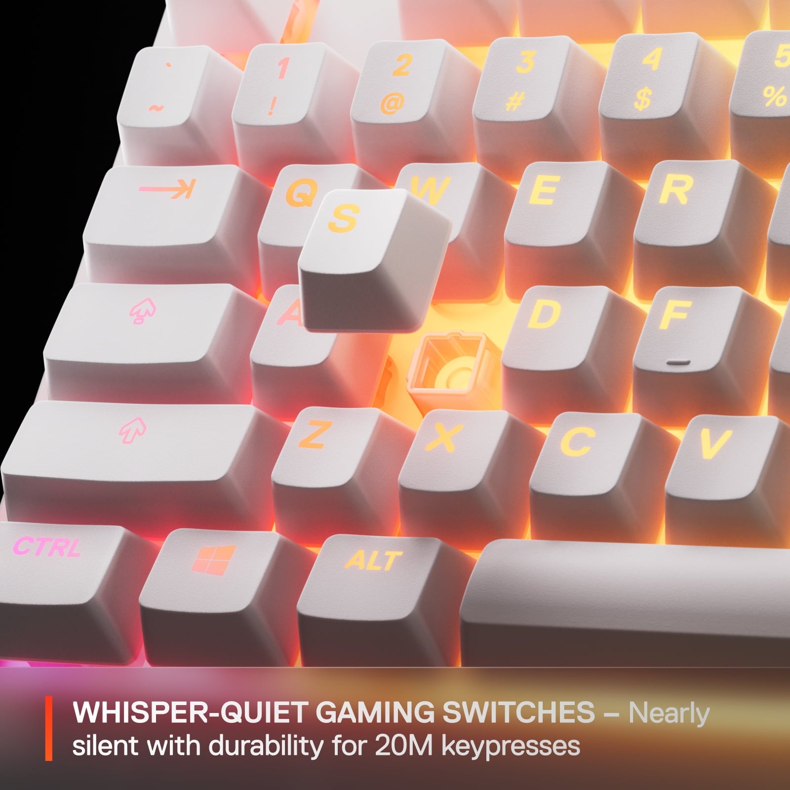 Apex 3 TKL RGB Wired Gaming Keyboard — Water and Dust Resistant — Whisper-Quiet Gaming Switch, White