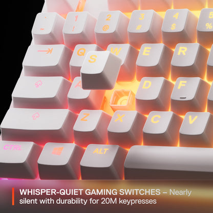 Apex 3 TKL RGB Wired Gaming Keyboard — Water and Dust Resistant — Whisper-Quiet Gaming Switch, White