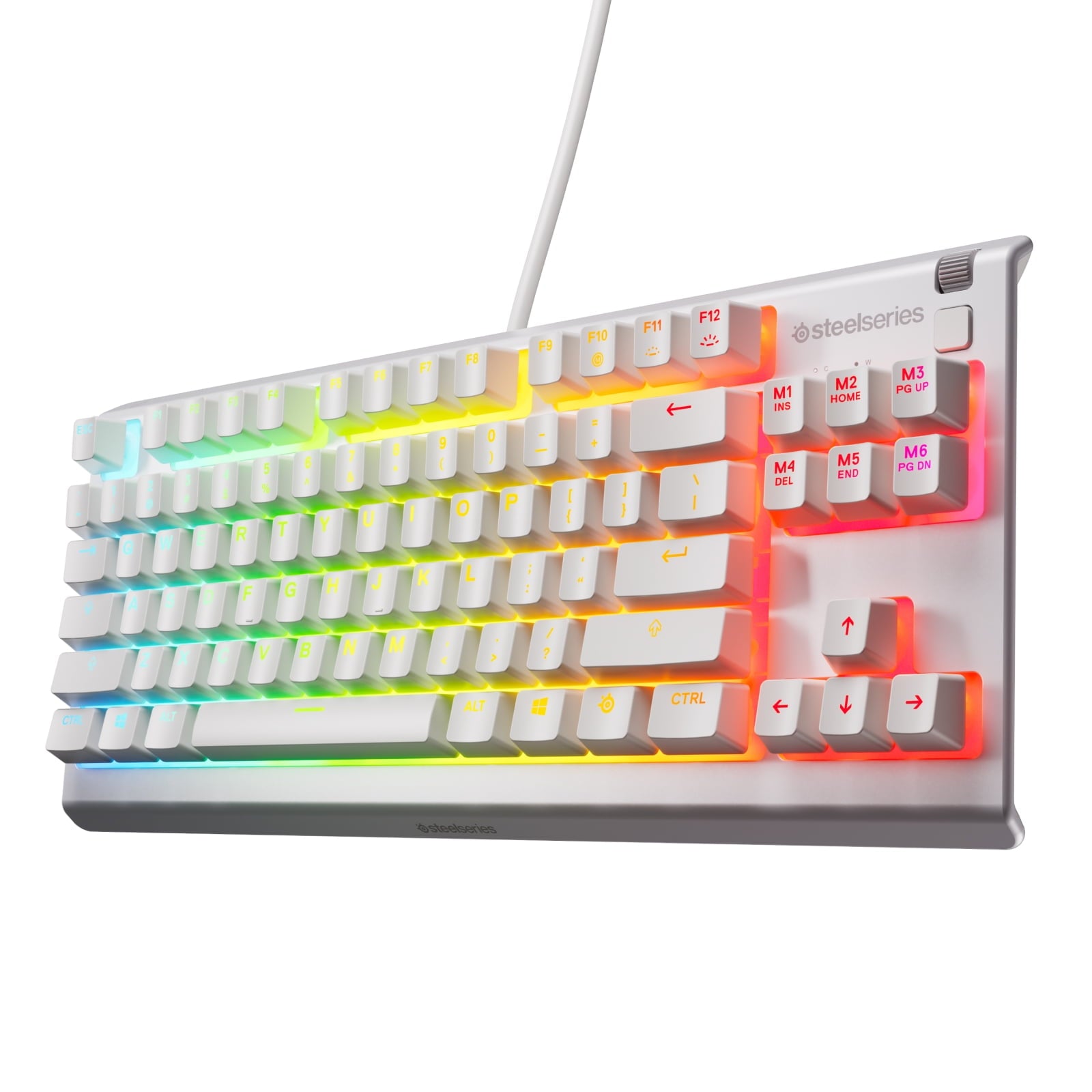 Apex 3 TKL RGB Wired Gaming Keyboard — Water and Dust Resistant — Whisper-Quiet Gaming Switch, White