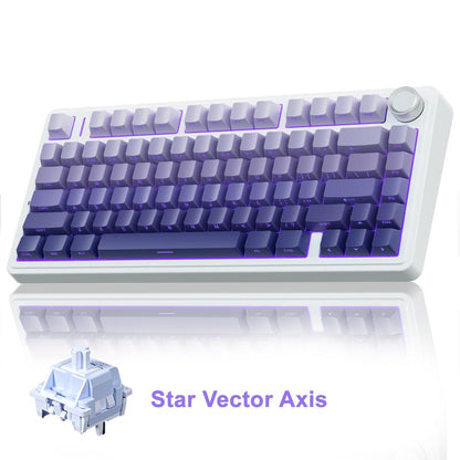 OFFICIAL AULA F75 Pro Wireless Mechanical Keyboard, 75% Hot-Swappable, USB Charging, RGB Backlight, PBT Side-Printed Keycaps, Gaming Keyboard, Office, Multimedia Scroll Wheel, Creamy Keyboards Office Accessories Pc Accessories Fathersdaygift