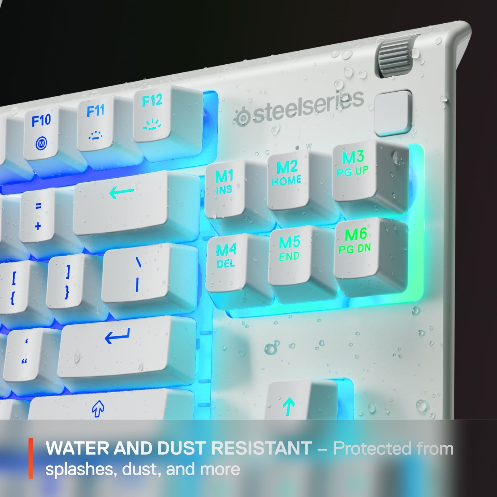 Apex 3 TKL RGB Wired Gaming Keyboard — Water and Dust Resistant — Whisper-Quiet Gaming Switch, White