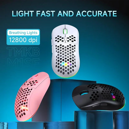Ultralight Honeycomb Gaming Mouse - Ergonomic Design, Adjustable DPI (200-16000), 7 Programmable Buttons, RGB Lighting