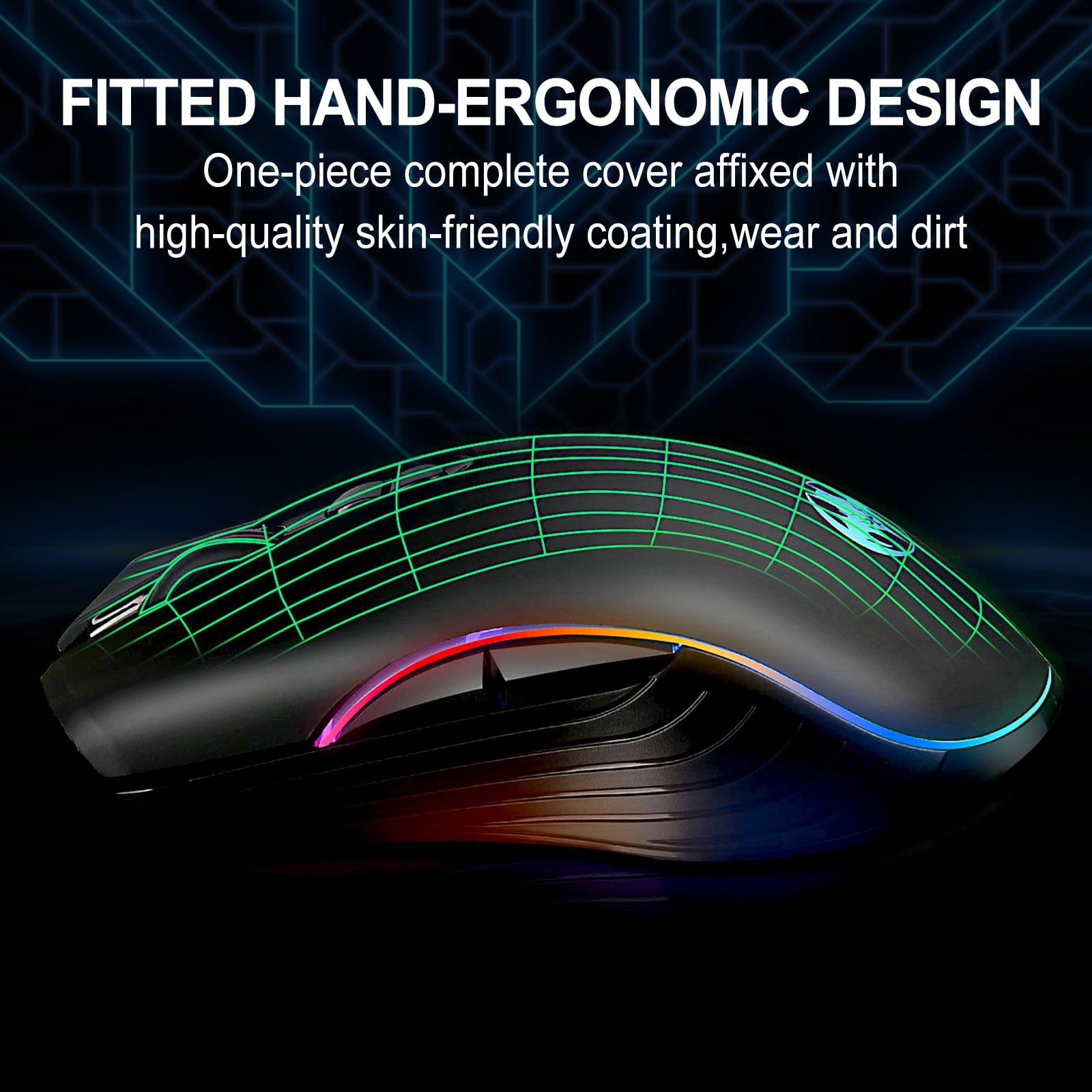 M06 Wireless Gaming Mouse, Rechargeable Computer Mouse Mice with Rainbow Backlit Lights, 3 DPI Levels, 6 Silent Buttons, USB 2.4Ghz Optical Mice for PC Gamer Laptop Desktop Chromebook Mac